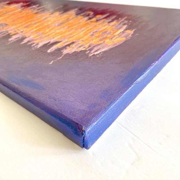 Amoeba 3 - Original Abstract Wall Art Mixed Media Purple Blue Orange Painting - Picture 8 of 10